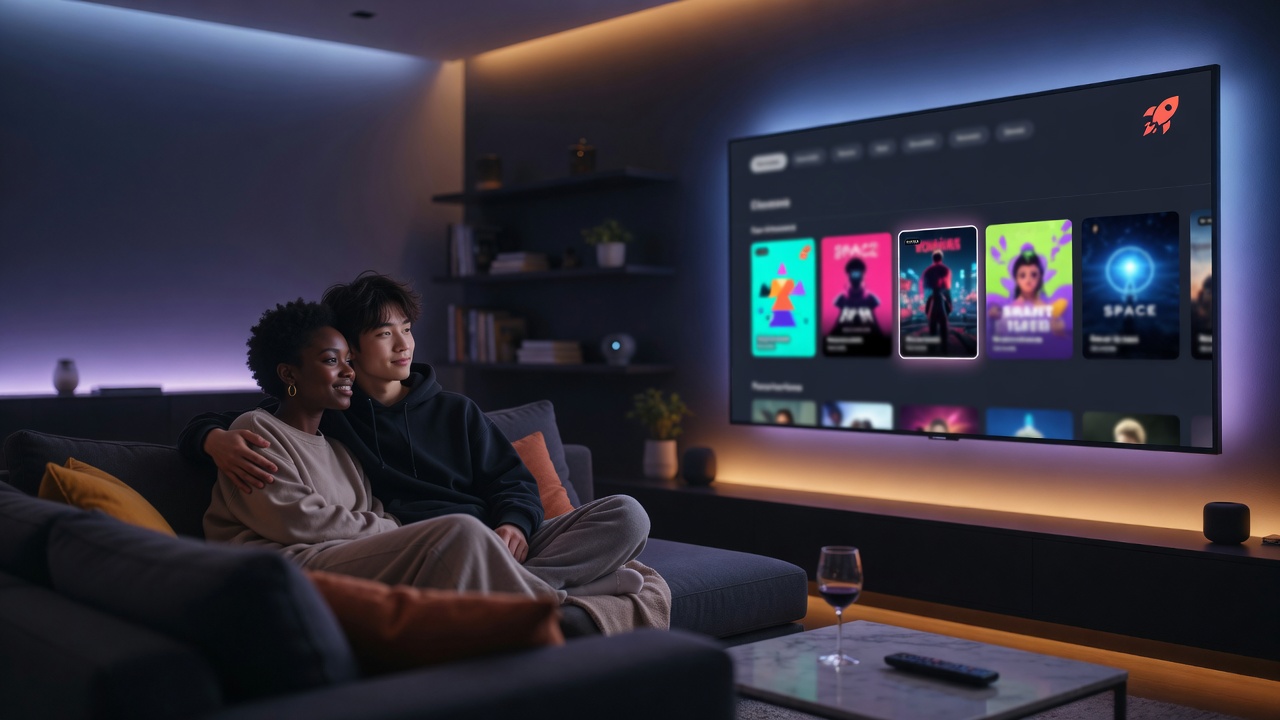 Living room TV setup for troubleshooting streams