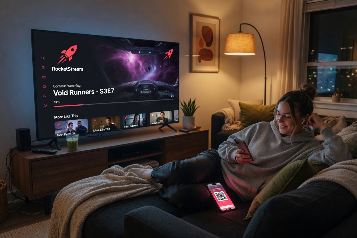 Mobile phone used alongside a television